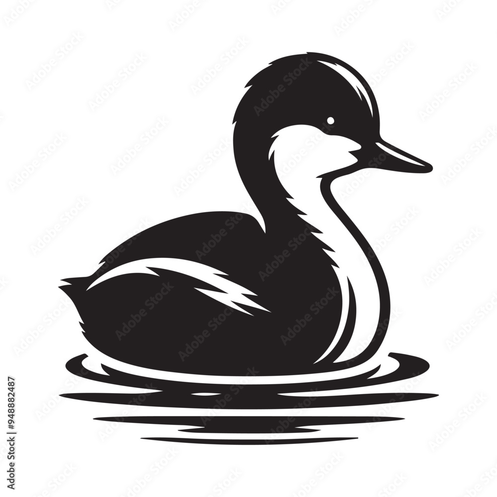 Little Grebe Silhouette Vector Graphics - Perfect for Any Project Little Grebe Silhouette Vector Graphics - Perfect for Any Project