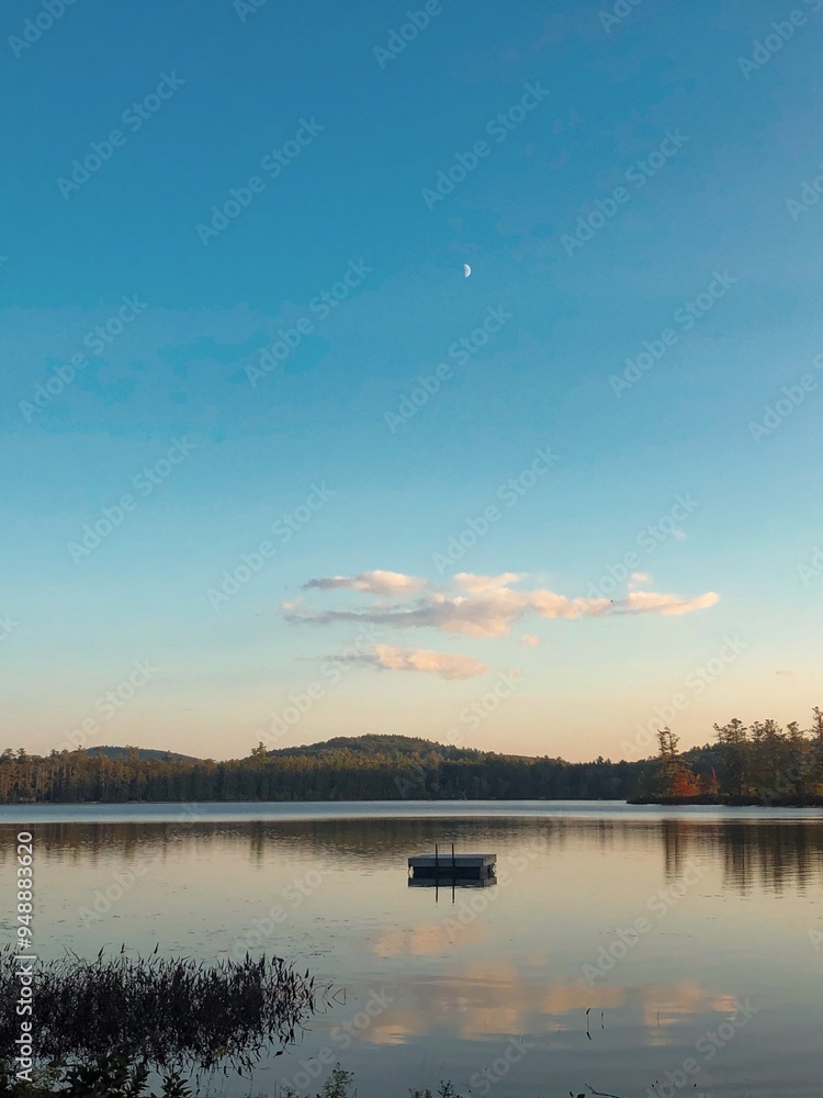 Fototapeta premium sunset over the lake