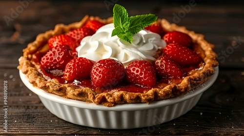 Strawberry Pie With Whipped Cream Top