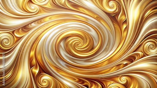 Swirling Golden Abstract Pattern with Textured Background 