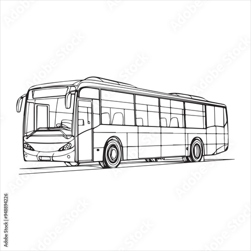 bus Silhouette Vector  isolated on white