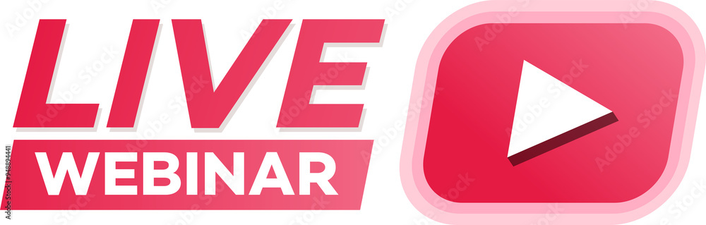 Live webinar icon flat style for social media, streaming, sign, ui, app development, TV broadcasting Live webinar icon flat style for social media, streaming, sign, ui, app development, TV broadcasting