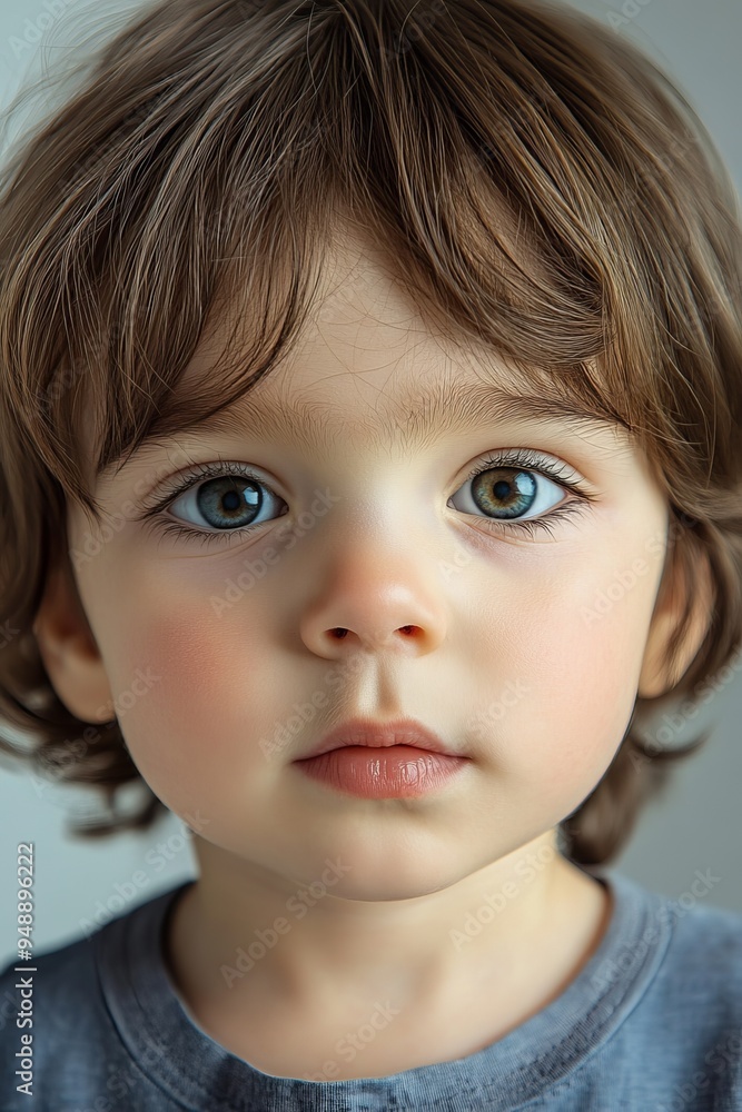 Close-up portrait of a toddler with big blue eyes. Close-up portrait of a toddler with big blue eyes.