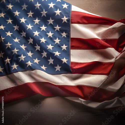 Close-up American Flag, flag, flag in the wind, american flag portrait, usa flag