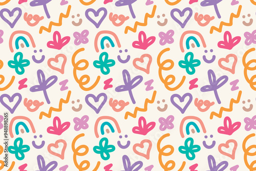seamless doodle pattern. vector illustration