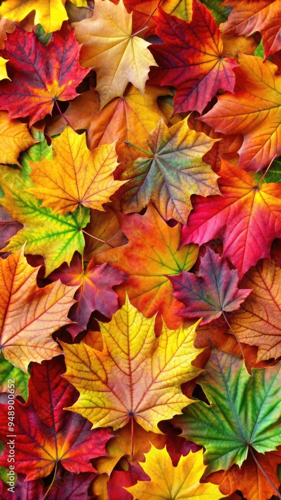 Colorful autumn leaves scattered on the ground create a vibrant tapestry of fall. Generative AI Colorful autumn leaves scattered on the ground create a vibrant tapestry of fall. Generative AI