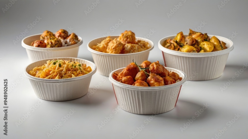 Diverse of Paper Containers for Takeaway Food