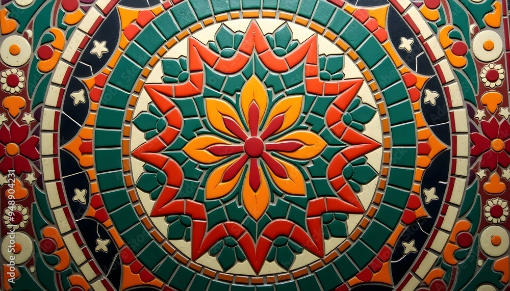 A colorful mosaic pattern A colorful mosaic pattern