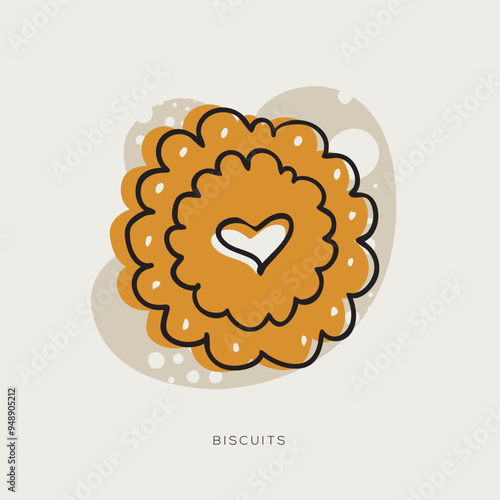 Biscuits, freehand-style drawing in Doodle style.