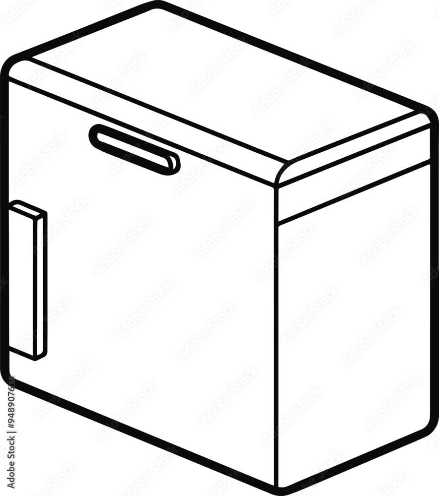 refrigerator line art silhouette vector illustration refrigerator line art silhouette vector illustration