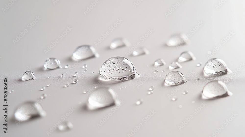 Water Drops on White Background. Water Drops on White Background.