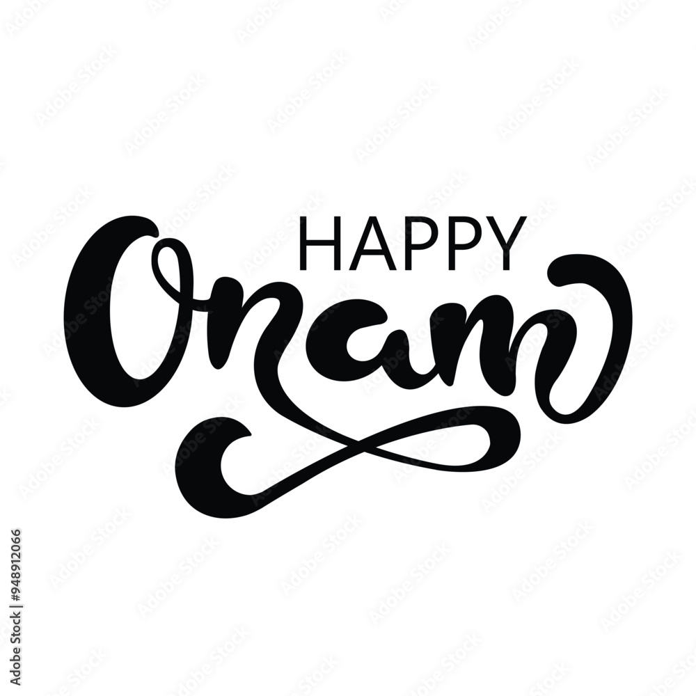 Happy Onam Cursive Handwritten Typography Happy Onam Cursive Handwritten Typography