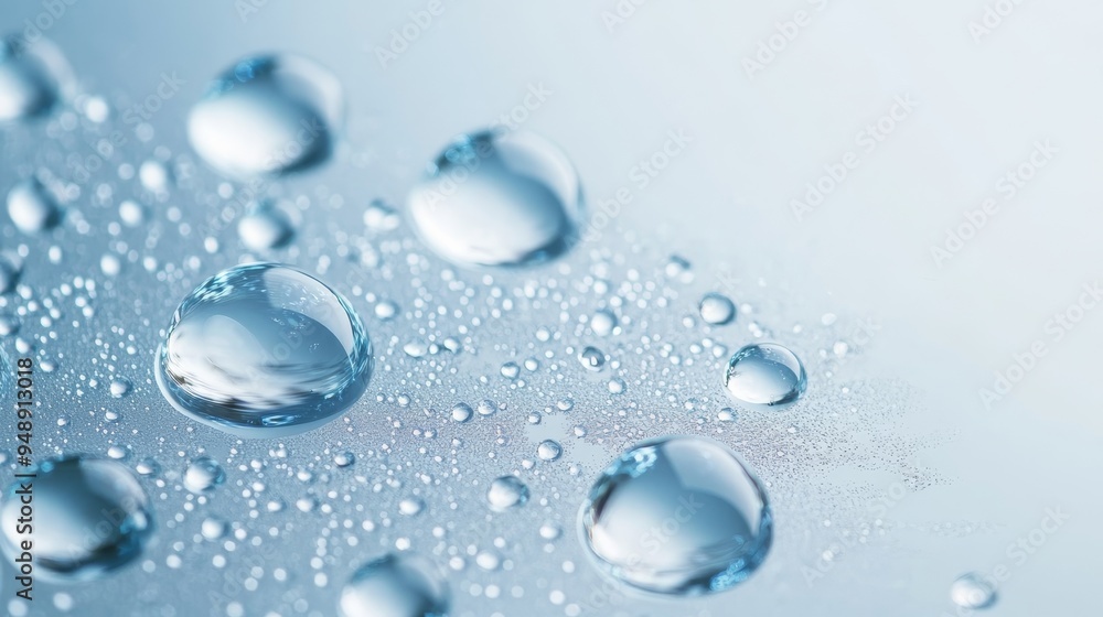 Water Droplets on Blue Background. Water Droplets on Blue Background.