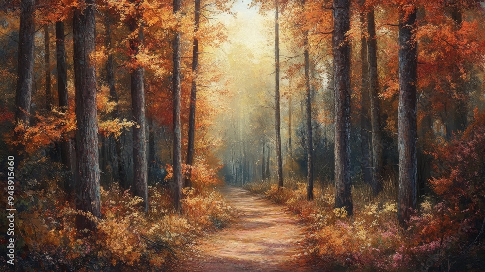 Autumn Forest Path. Autumn Forest Path.