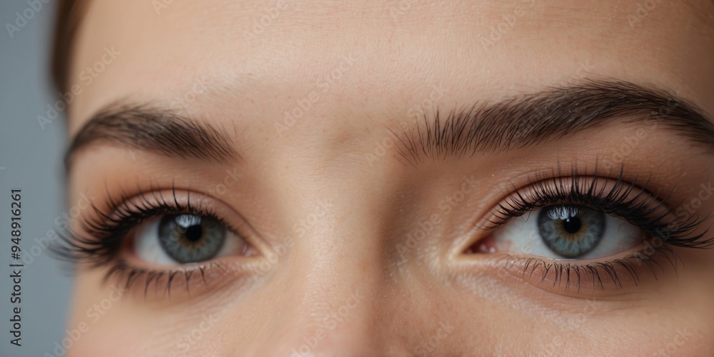 Close-up of perfect eyebrow eyelash beauty. Close-up of perfect eyebrow eyelash beauty.