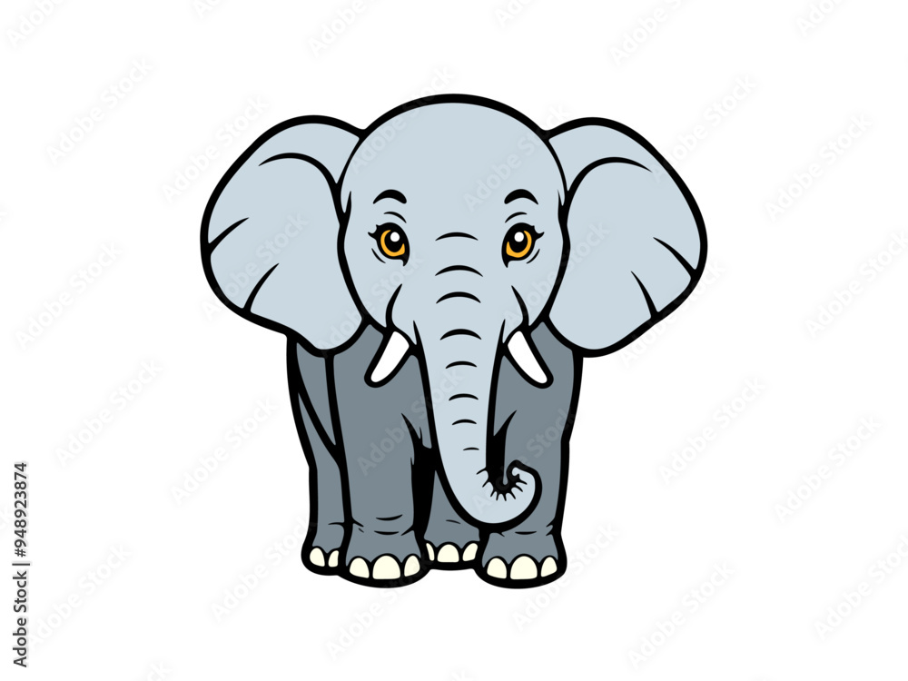 Obraz premium Cartoon elephant standing
