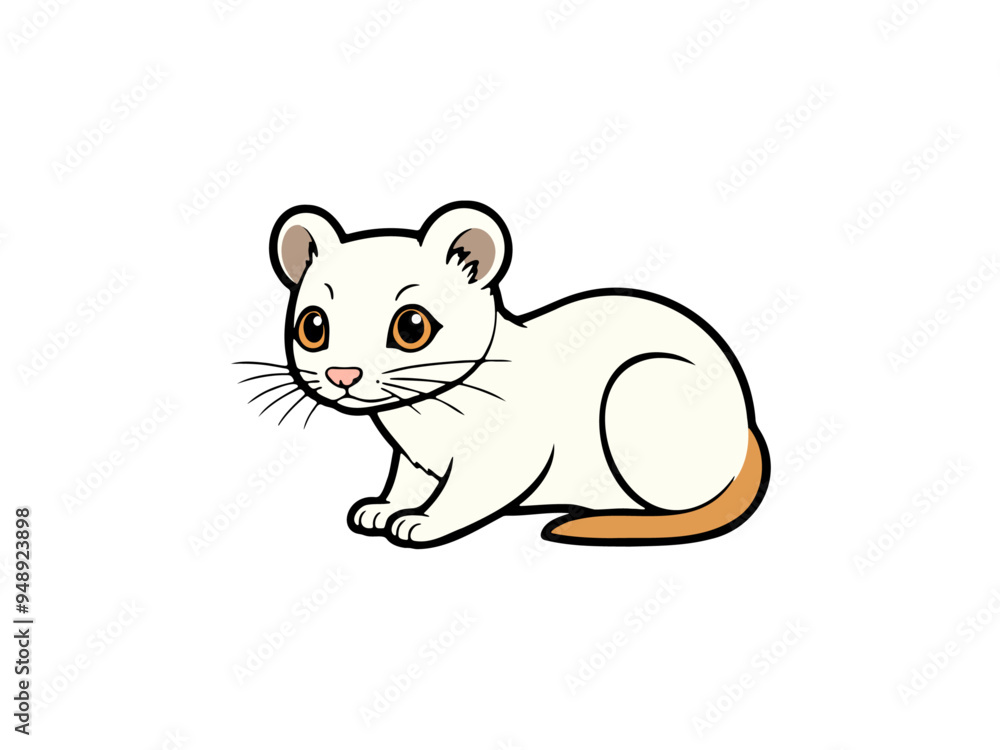 Full body illustration of a stoat Full body illustration of a stoat