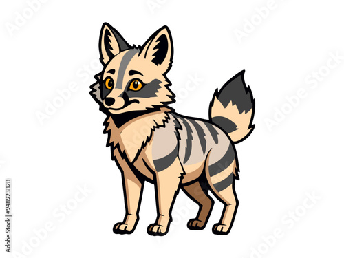 Cartoon gray fox standing