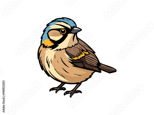 Colorful bird perched illustration