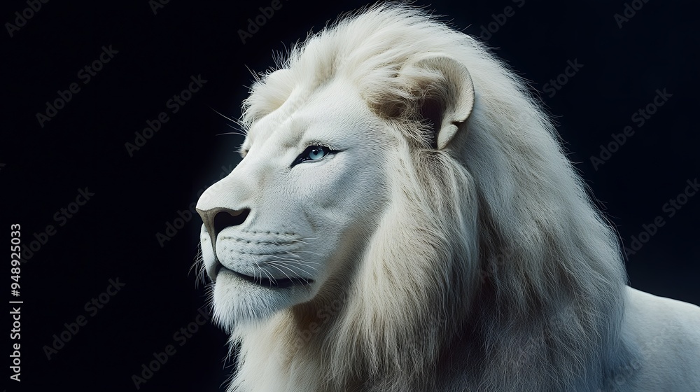 White Lion Looking Up on Black Background, Abstract Image, Texture, Pattern, Wallpaper, Cover and Screen for Smartphone, PC, Laptop, 9:16 and 16:9 Format White Lion Looking Up on Black Background, Abstract Image, Texture, Pattern, Wallpaper, Cover and Screen for Smartphone, PC, Laptop, 9:16 and 16:9 Format