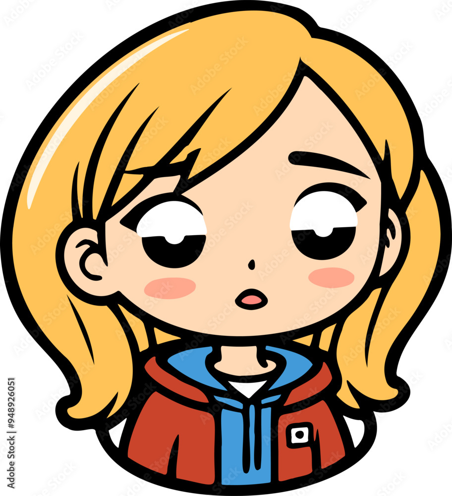 Cute girl cartoon with blonde hair Cute girl cartoon with blonde hair