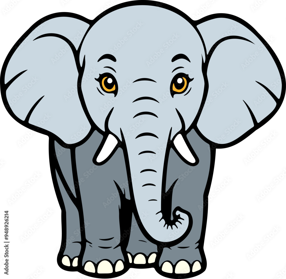 Fototapeta premium Cartoon elephant standing