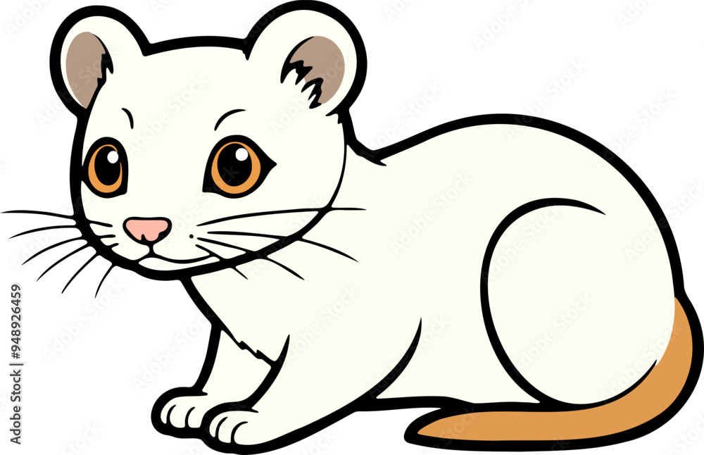 Full body illustration of a stoat Full body illustration of a stoat