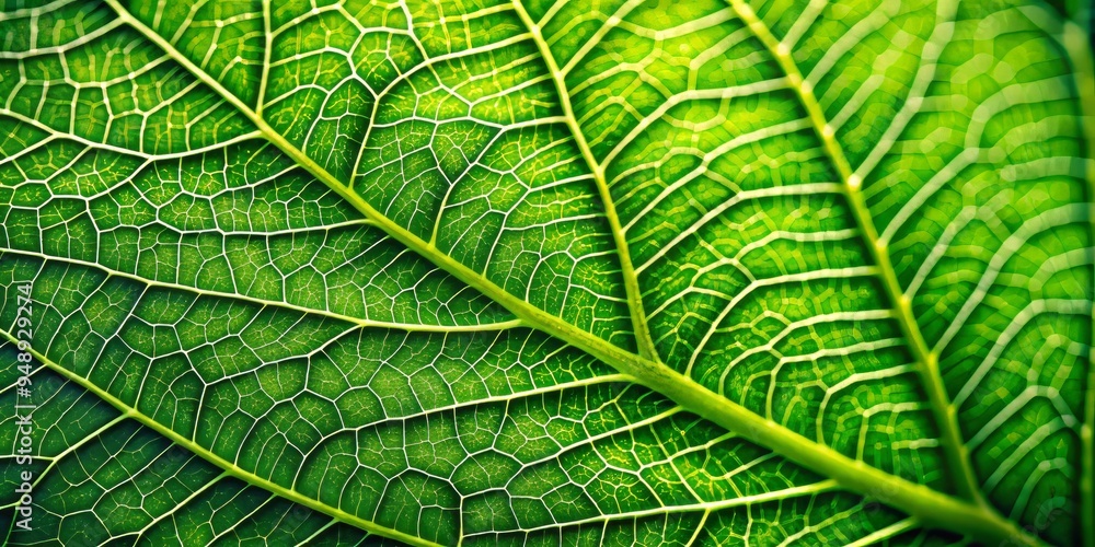 A vibrant green leaf's intricate network of veins and delicate edges is showcased in exquisite detail, with soft, A vibrant green leaf's intricate network of veins and delicate edges is showcased in exquisite detail, with soft,