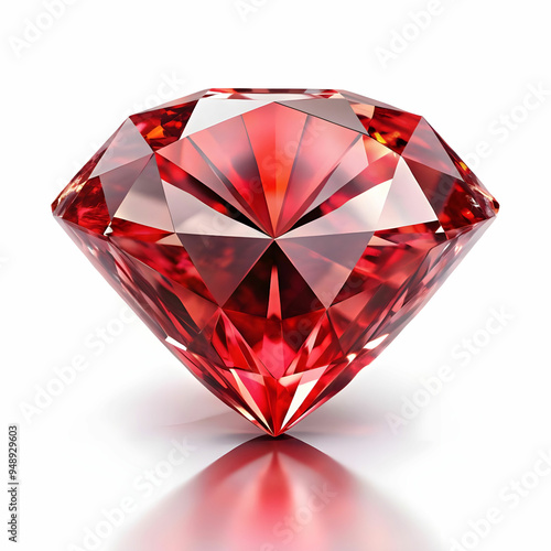 a red and white diamond with white background