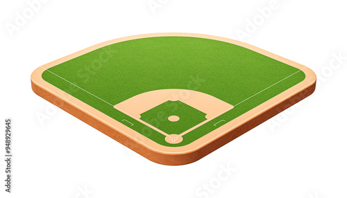 Konstfotografi Baseball field. illustration of baseball field 3d illustration