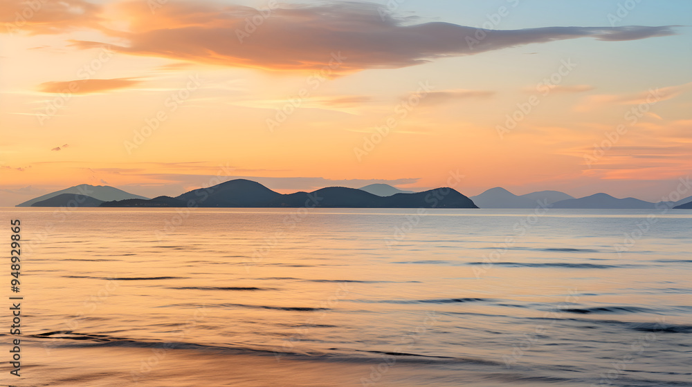Serene Sundown in the Gulf: A Transparent Dance of Colors Between Sky, Sea, and Land Serene Sundown in the Gulf: A Transparent Dance of Colors Between Sky, Sea, and Land