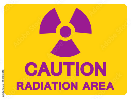 Caution Radiation Area Symbol Sign, Vector Illustration, Isolated On White Background Label .EPS10