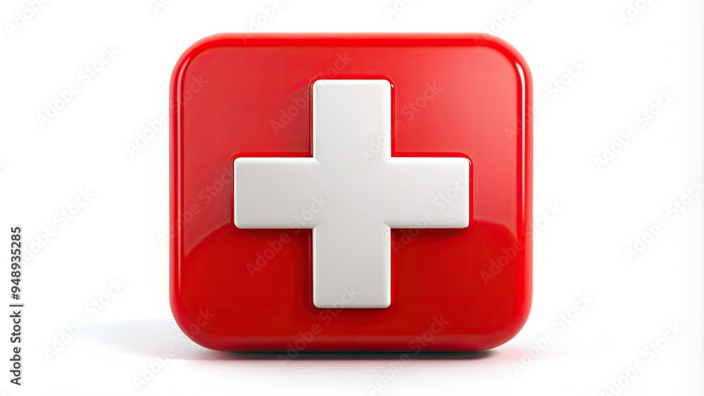 A bright red humanitarian symbol emblazoned on a white background, conveying emergency, rescue, and medical assistance, with a sense of urgency and hope. A bright red humanitarian symbol emblazoned on a white background, conveying emergency, rescue, and medical assistance, with a sense of urgency and hope.