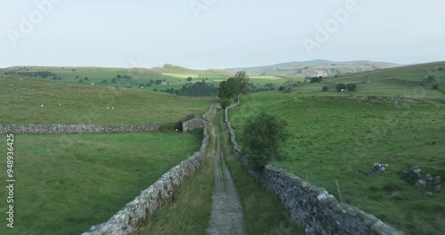 Country lane in Yorkshire Dales.
