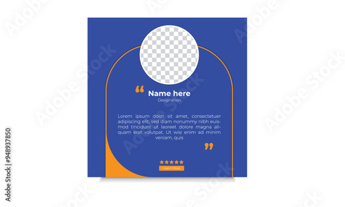 Client or customer review feedback testimonial social media post banner