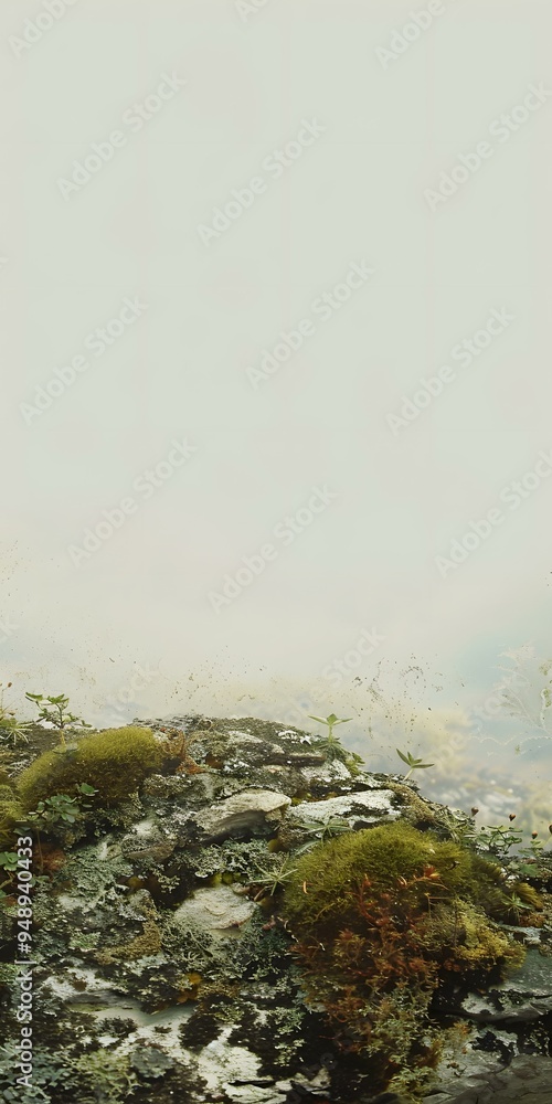 Green Moss and Rocks Landscape Green Moss and Rocks Landscape