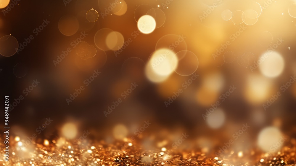 Golden glitter background with soft blur and circle light shapes. Neural network ai generated art Golden glitter background with soft blur and circle light shapes. Neural network ai generated art