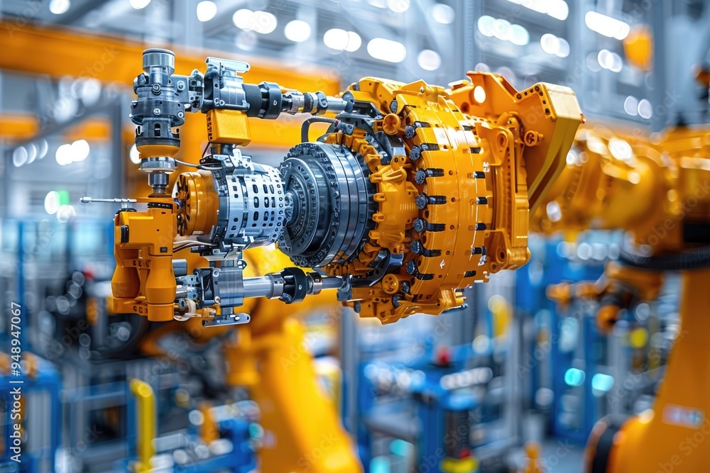 Close-up of a Robotic Arm with Detailed Mechanical Components Close-up of a Robotic Arm with Detailed Mechanical Components