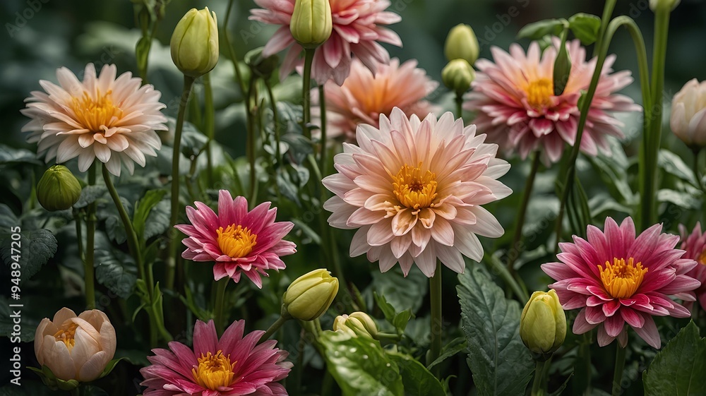 colorful flowers in the gardens, red, yellow and pink flowers colorful flowers in the gardens, red, yellow and pink flowers