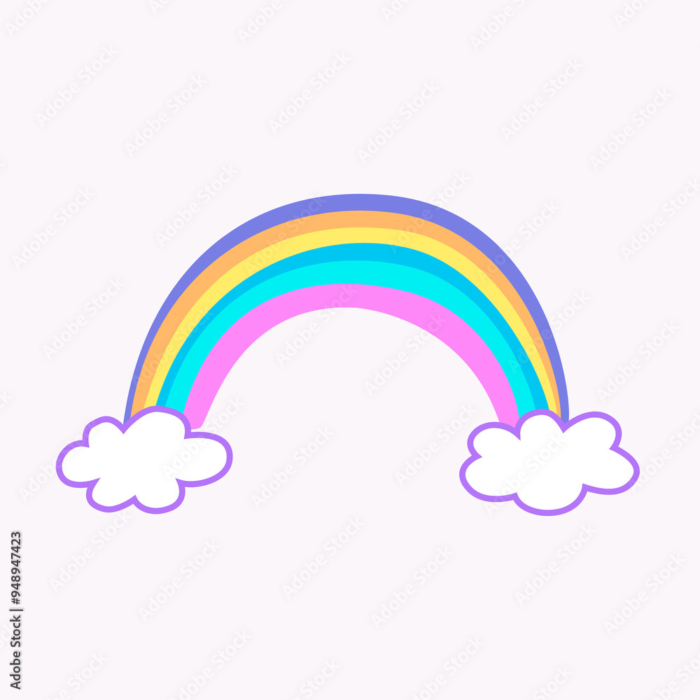Beautiful rainbow with clouds in light background Beautiful rainbow with clouds in light background