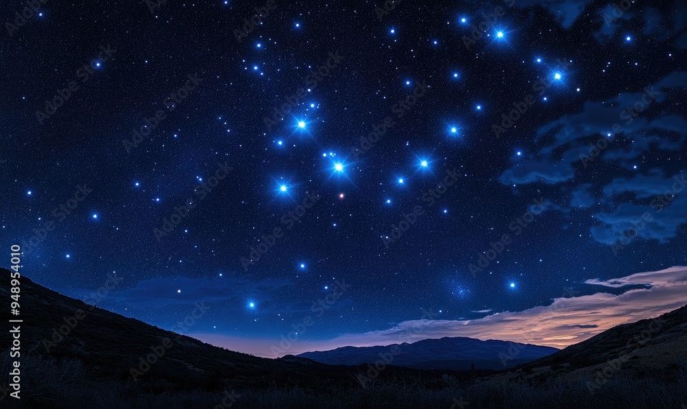 Fototapeta premium A starry night sky with a long line of stars