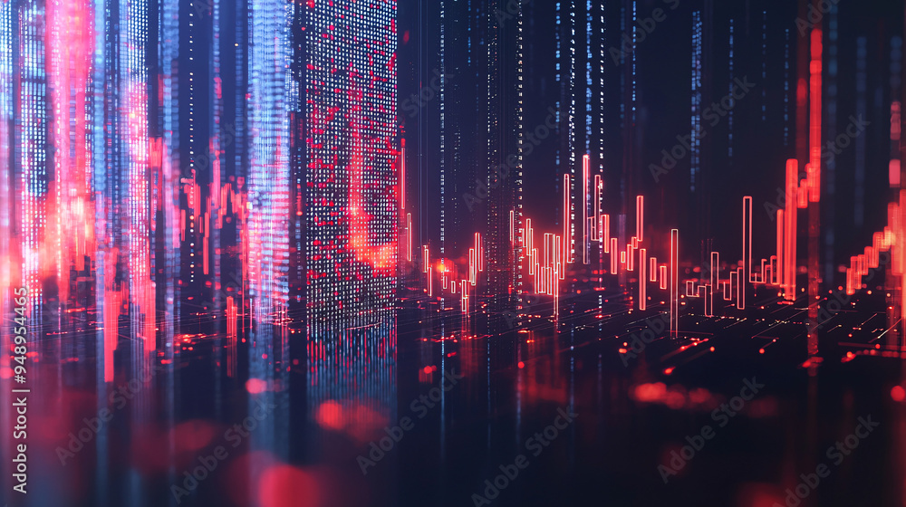 A 3D economic forecast graph with floating projection lines, symbolizing the predictive analysis and future trends in financial markets A 3D economic forecast graph with floating projection lines, symbolizing the predictive analysis and future trends in financial markets