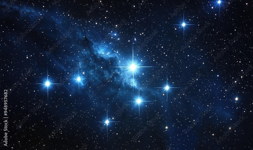 A starry night sky with a long line of stars A starry night sky with a long line of stars