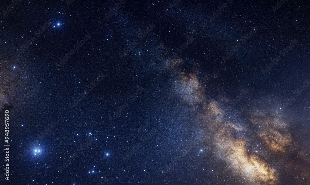 Fototapeta premium A starry night sky with a long line of stars