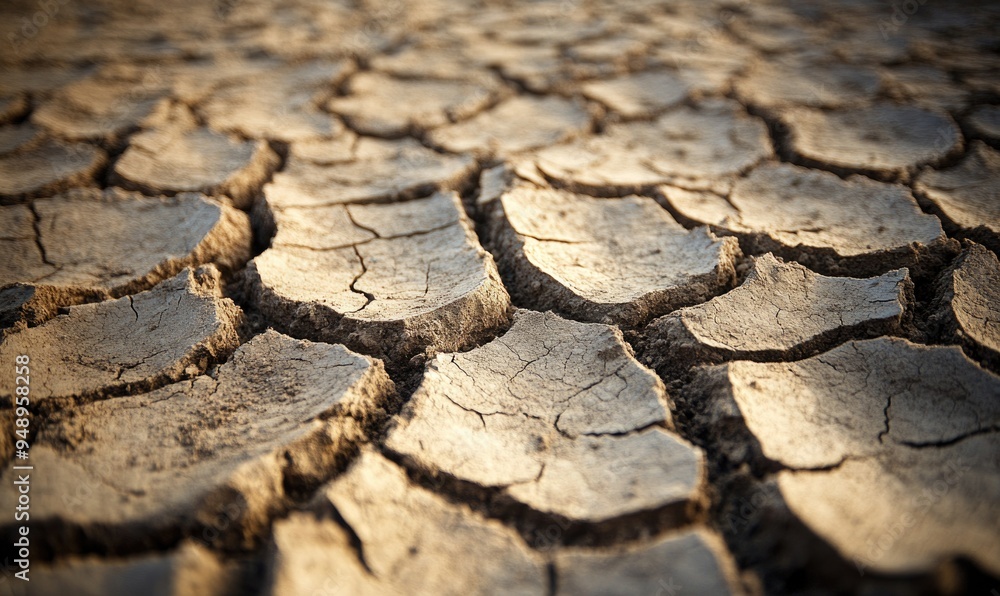 Fototapeta premium Wide view of a drought-affected landscape