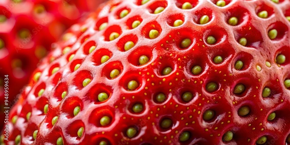 Macro close-up shot of a strawberry's skin texture rough ridges Macro close-up shot of a strawberry's skin texture rough ridges