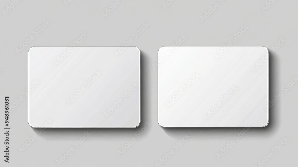Plastic or Paper White Business Card Isolated on Transparent Background, Vector Blank Sticker with Rounded Corners Plastic or Paper White Business Card Isolated on Transparent Background, Vector Blank Sticker with Rounded Corners