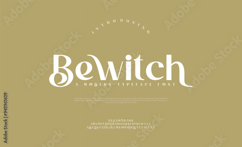 Bewitch elegant wedding alphabet letters font and number typography luxury classic lettering serif fonts decorative logo vintage