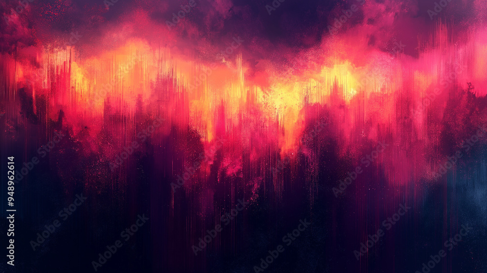 Chaotic abstract glitch or fire seamless pattern. Orange, pink, black colors Chaotic abstract glitch or fire seamless pattern. Orange, pink, black colors