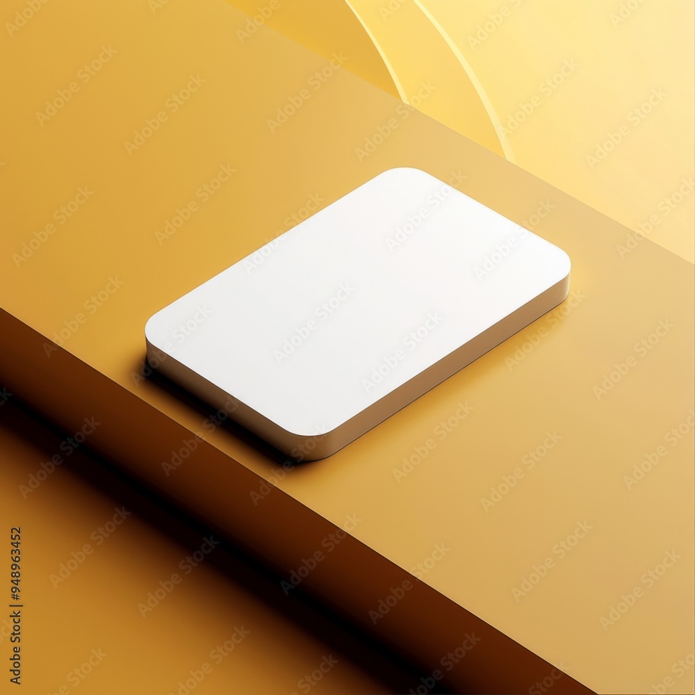 Rounded Business Card Mockup on Orange Background with Empty Space on the Side Rounded Business Card Mockup on Orange Background with Empty Space on the Side